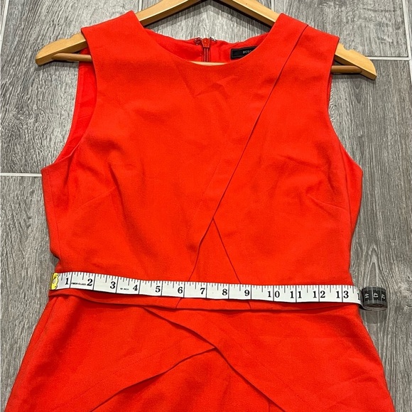BCBGMaxAzria Poppy Red Ida Peplum Sleeveless Sheath Dress. Size 6. - Picture 8 of 10